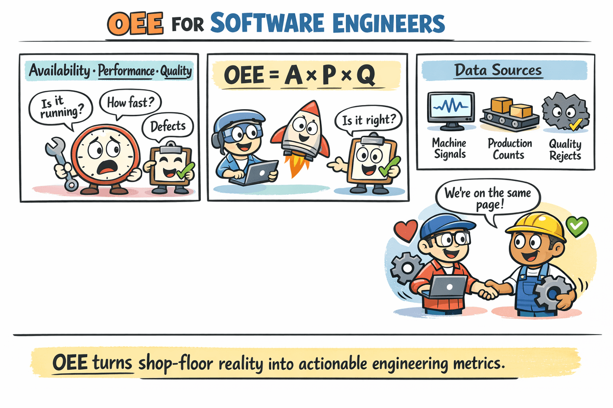 OEE explained for software engineers: availability, performance, and quality